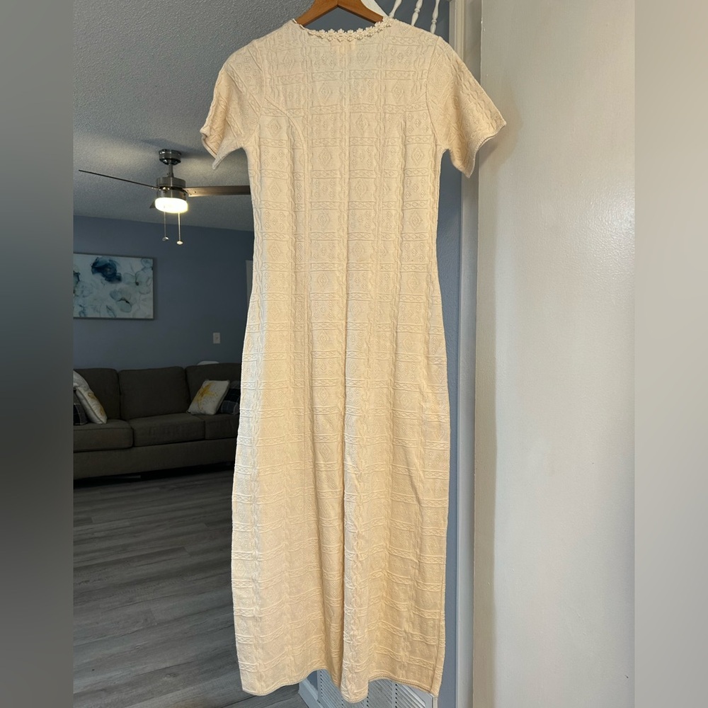 NWT CHAVIN Cotton 100% - Short Sleeve Maxi Button Up Dress Size M - Picture 2 of 7